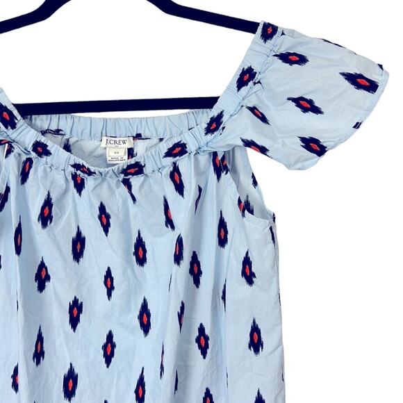 J. Crew Off The Shoulder Ikat Print Dress Blue & Red Women’s Size XS - Picture 4 of 7